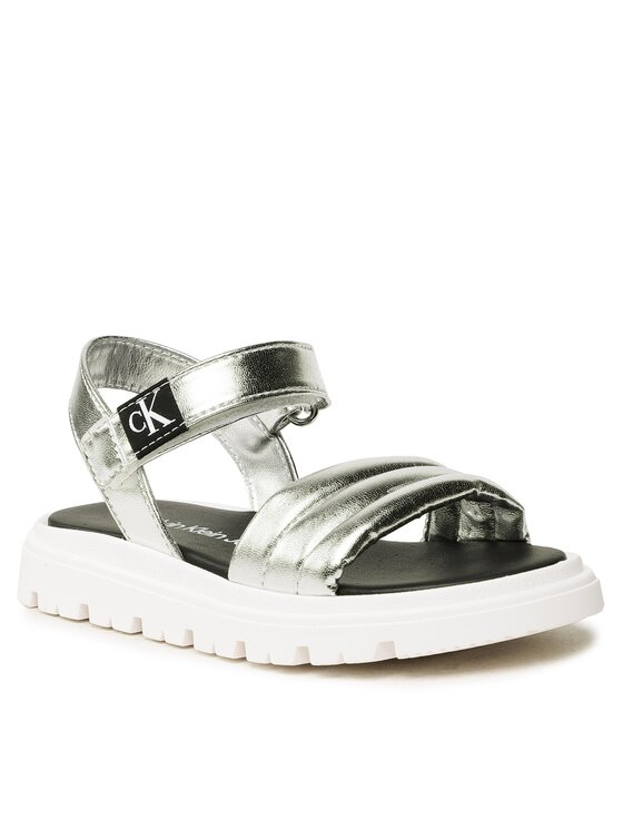 Calvin Klein Jeans Calvin Klein Jeans Sandali Velcro Sandal V4A2-80511-0243 Srebrna