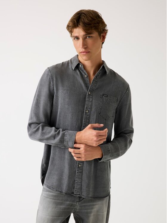 Guess Guess Košile 179497 Šedá Classic Fit