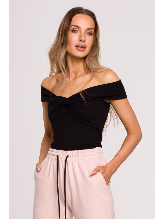 Made of Emotion Made of Emotion Bluzka M680 Czarny Custom Fit