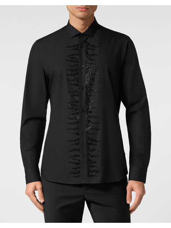 PHILIPP PLEIN PHILIPP PLEIN Košile 9777 Černá Fitted Fit