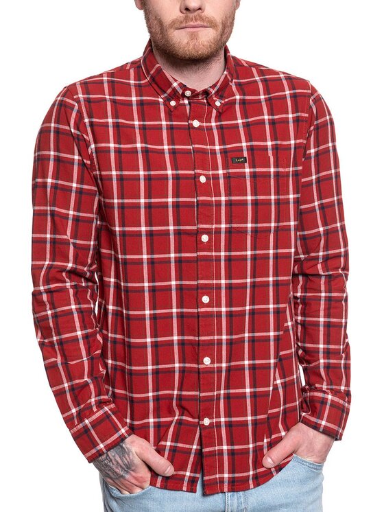 Lee Lee Camicia BUTTON DOWN Rosso Regular Fit