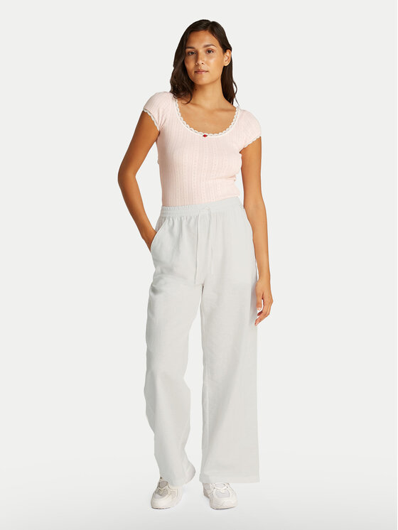 Tommy Jeans Tommy Jeans Pantaloni di tessuto DW0DW20352 Écru Regular Fit