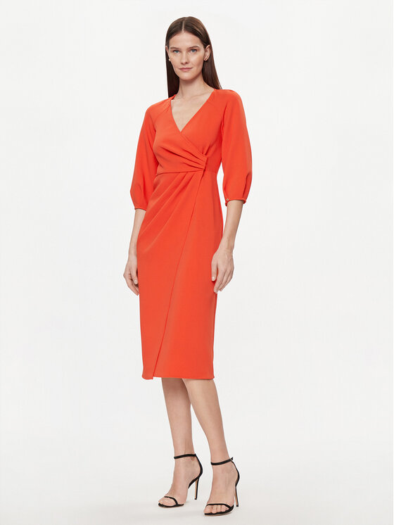 Nissa Koktejlové šaty RZ14824 Oranžová Regular Fit