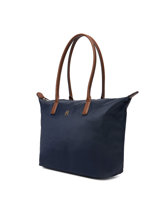 Tommy Hilfiger Tommy Hilfiger Дамска чанта Popette Tote AW0AW17711 Тъмносин