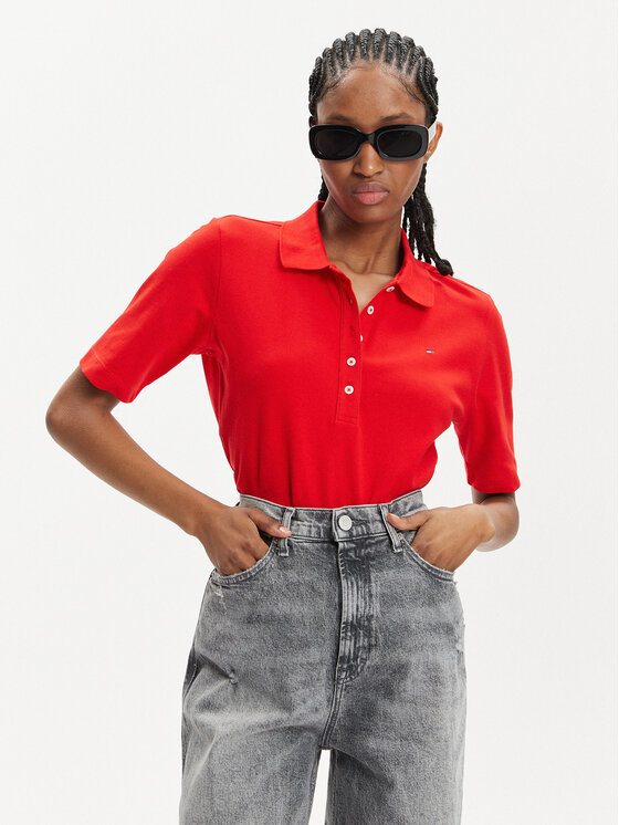 Tommy Hilfiger Polokošeľa 1985 WW0WW37820 Červená Regular Fit