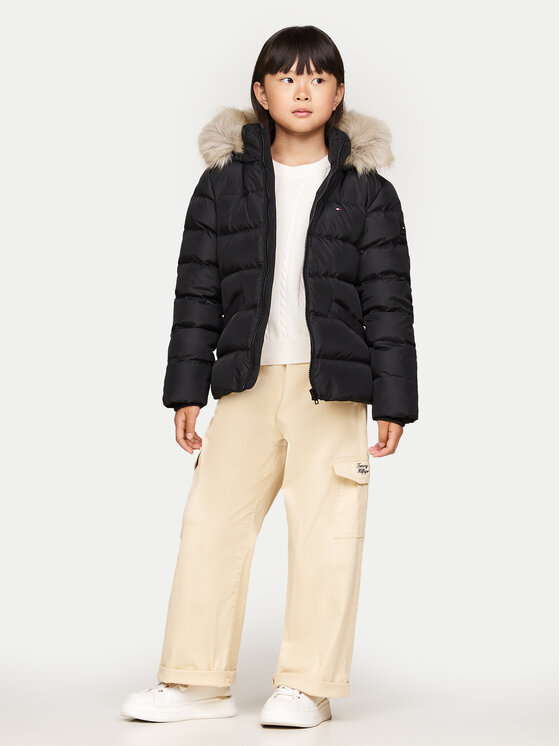 Tommy Hilfiger Tommy Hilfiger Pūkinė striukė Essential KG0KG07399 M Juoda Regular Fit