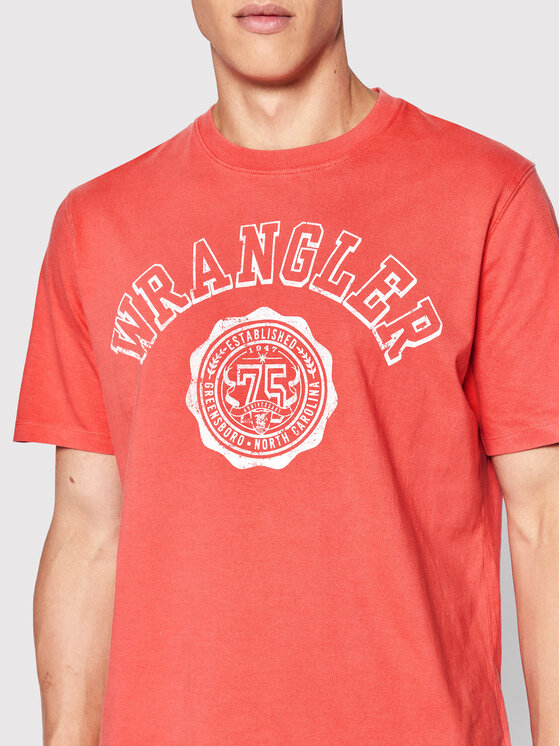 Wrangler Wrangler T-Shirt Collegiate W7E0EJ 112146307 Różowy Regular Fit