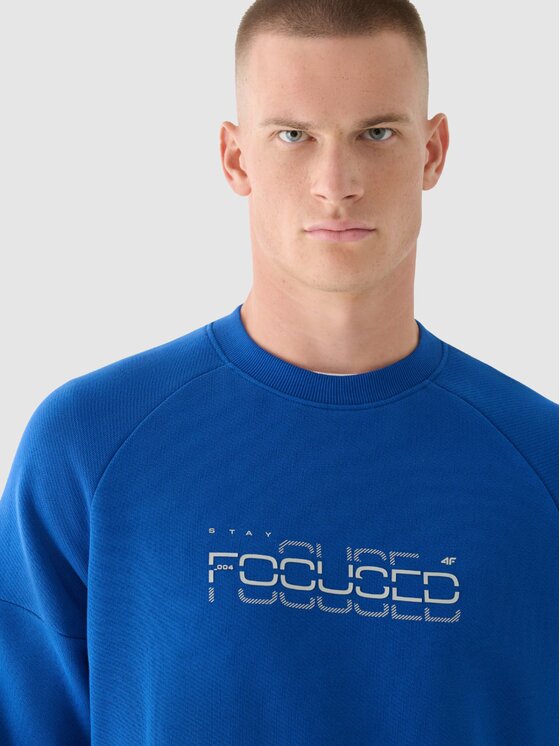 4F 4F Felpa 4FWAW24TSWSM1255-33S Blu Regular Fit