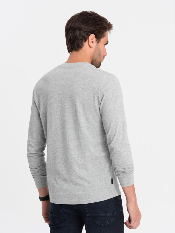 Ombre Ombre Longsleeve OM-LSBL-0108 Szary Fitting Fit