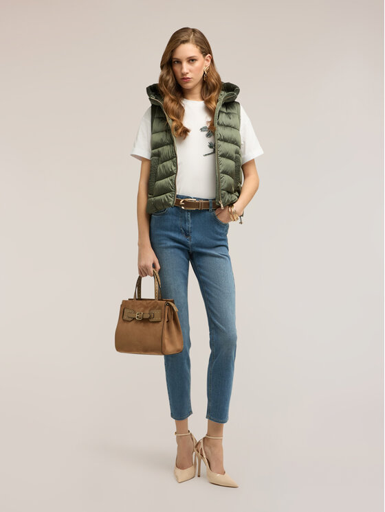 Motivi Motivi Giubbotto piumino F002W000092N035 Verde Regular Fit