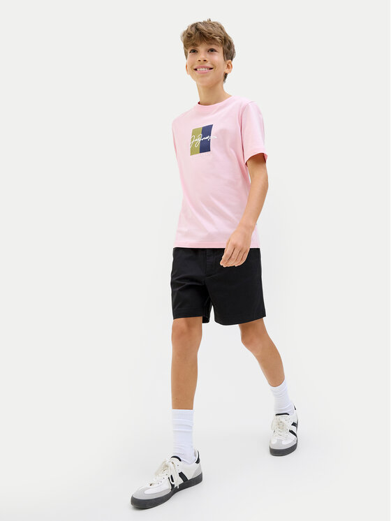 Jack & Jones Junior Jack & Jones Junior Bavlnené šortky Jaiden 12275013 Čierna Loose Fit