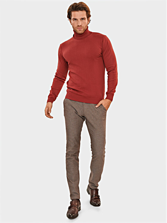 Evenemen Evenemen Sweter Golf Bordowy Slim Fit