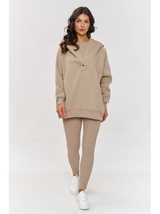 Komplet bluza, bluzka i legginsy Makadamia, Rozmiar OS, Beżowy, A8