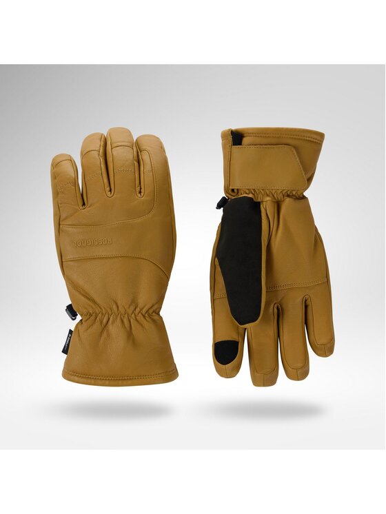 Rossignol Rossignol Rękawice narciarskie Full Leather Ski Gloves R-Shel Brązowy