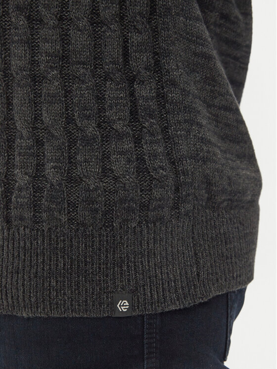 INDICODE INDICODE Пуловер Rufus 35-026 Сив Regular Fit