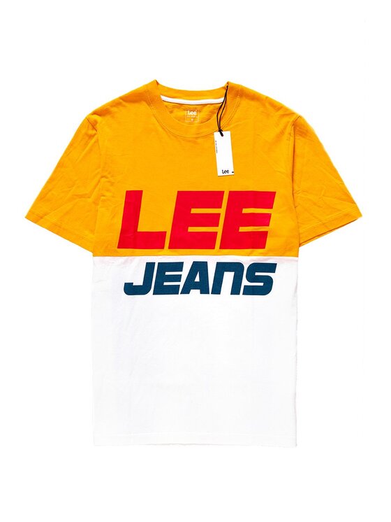 Lee Lee T-shirt COLOUR BLOCK TEE Giallo Regular Fit