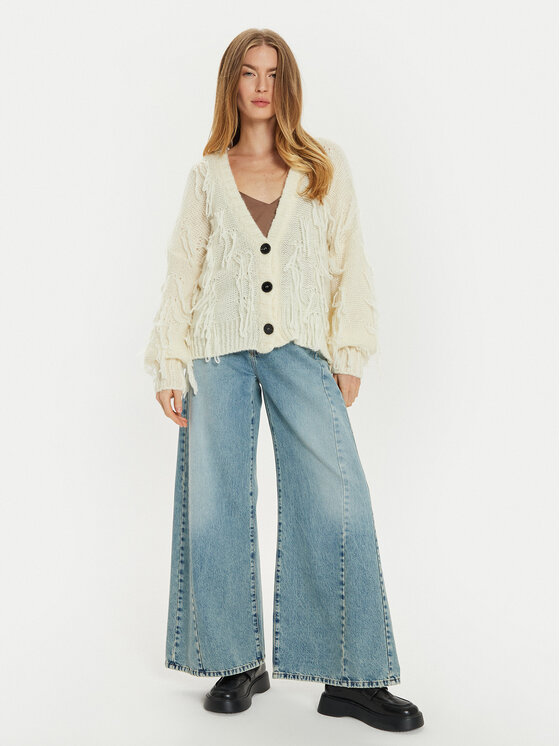 ViCOLO ViCOLO Kardigán 33034S Ekru Relaxed Fit