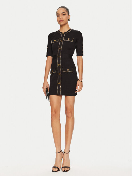 Elisabetta Franchi Elisabetta Franchi Sukienka dzianinowa AM-92B-46E2 Czarny Regular Fit