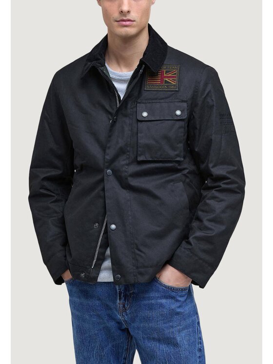 Barbour International Barbour International Giacca di pelle WORKERS WAX Nero Casual Fit
