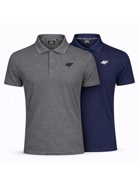 4F 4F Polo Z-0770-2-J Biały Regular Fit