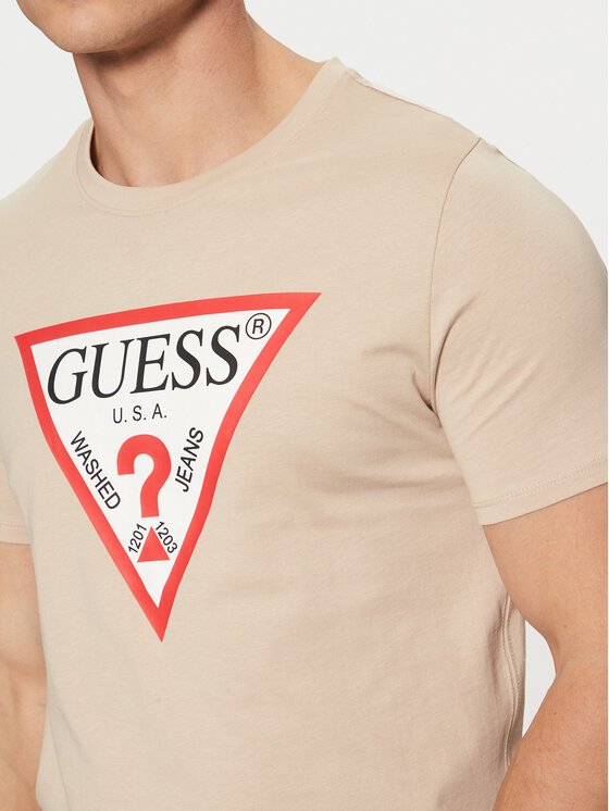 Guess Guess Тишърт M2YI71 I3Z14 Бежов Slim Fit