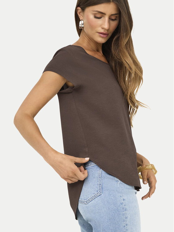 ONLY ONLY Μπλουζάκι Vic 15142784 Καφέ Regular Fit