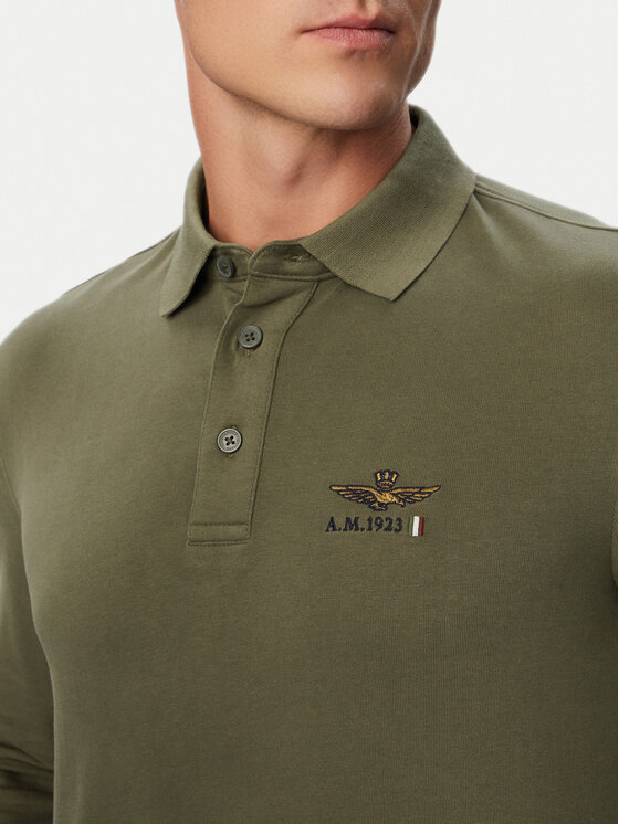 Aeronautica Militare Aeronautica Militare Polo 262PO1947UJ00703 Zielony ciemny Regular Fit
