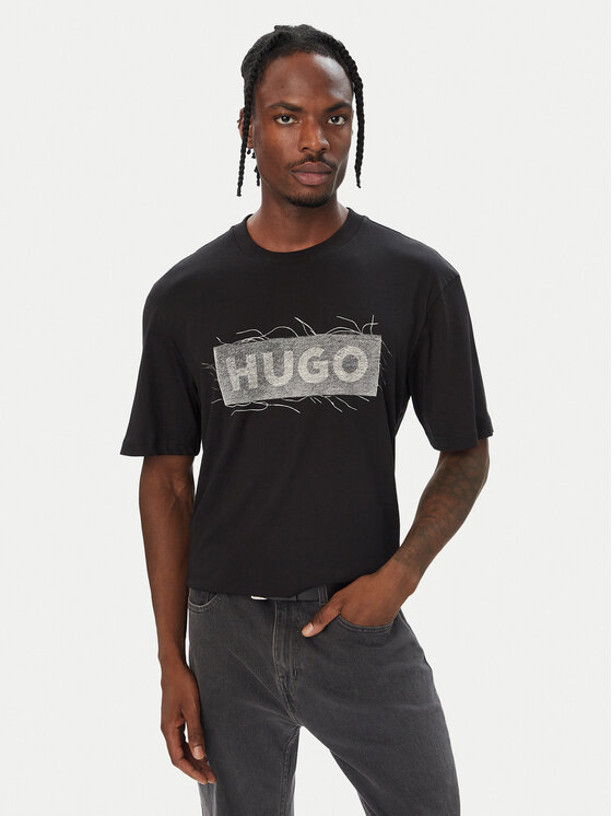 HUGO HUGO Тишърт Naxter 50570028 Черен Regular Fit