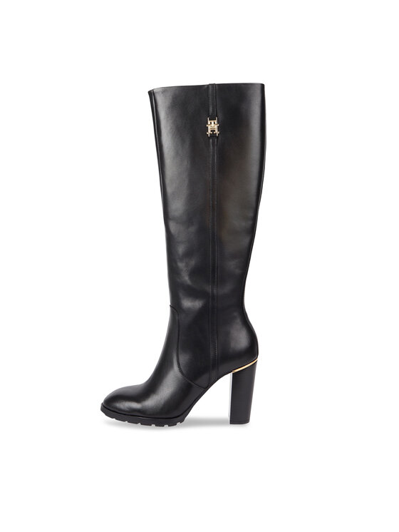 Tommy Hilfiger Tommy Hilfiger Stiefel Feminine Th Hardware Longboot FW0FW07541 Schwarz