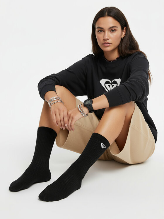 Roxy Roxy Garās zeķes CEO_AS_ROXY_15_Z_AW25 (3-PACK) Melns