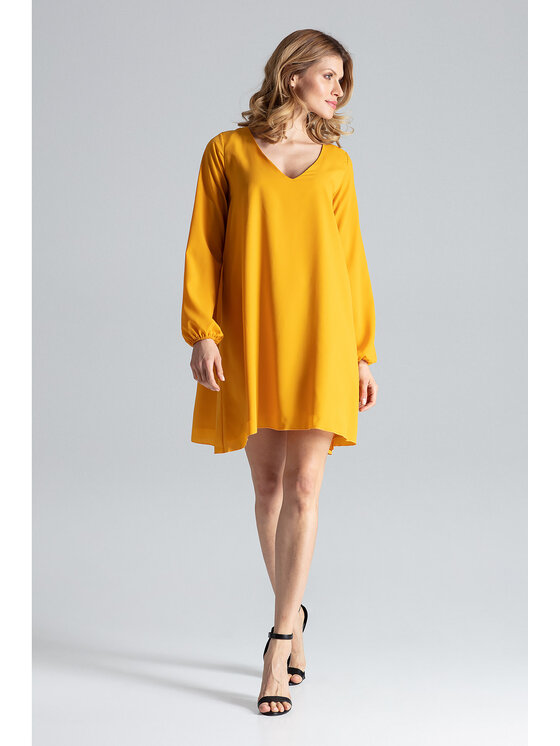 FIGL FIGL Sukienka M566 Żółty Regular Fit