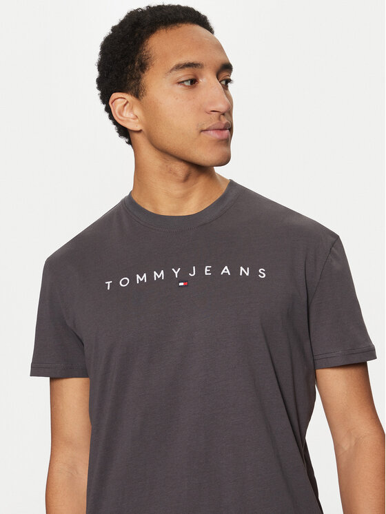 Tommy Jeans Tommy Jeans T-shirt Linear Logo DM0DM20744 Siva Regular Fit