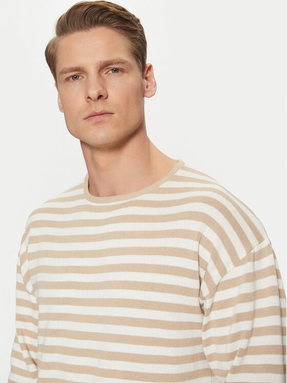 Jack & Jones Jack & Jones Sveter Calvin 12269031 Béžová Relaxed Fit