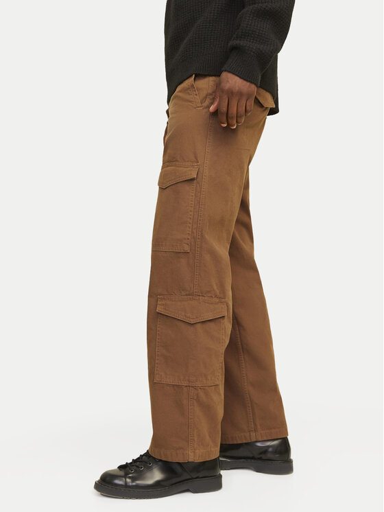 Jack & Jones Jack & Jones Spodnie materiałowe Bill 12258307 Brązowy Relaxed Fit