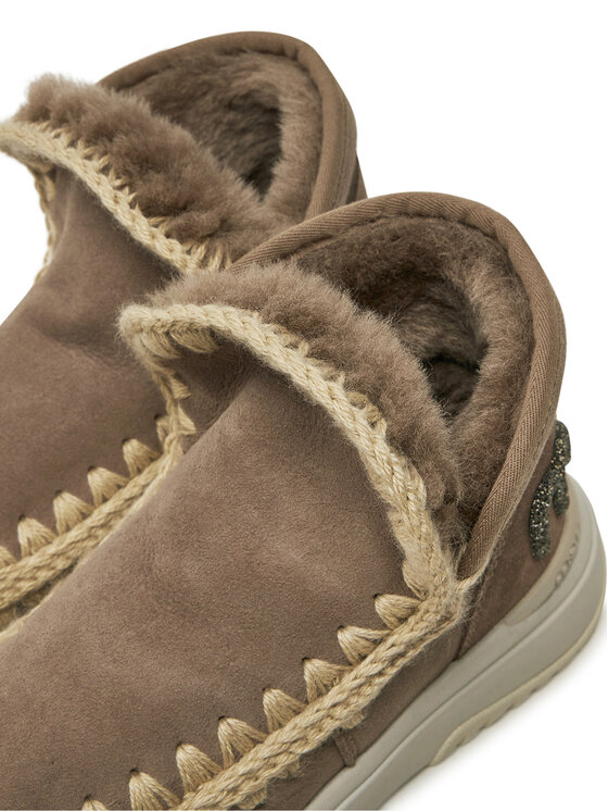 Mou Mou Śniegowce Eskimo Jogger Glitter Logo FW421001A Brązowy