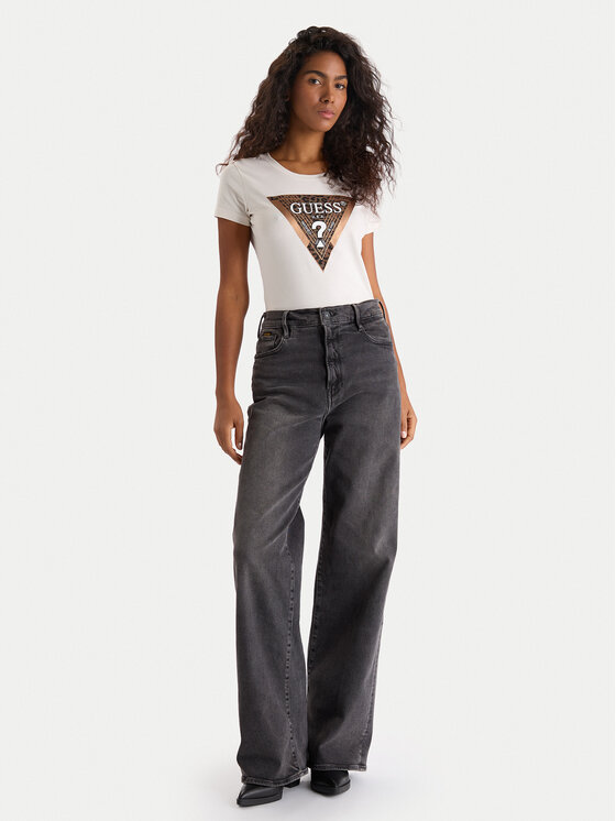 Guess Guess T-Shirt W5BI28 J1314 Λευκό Slim Fit