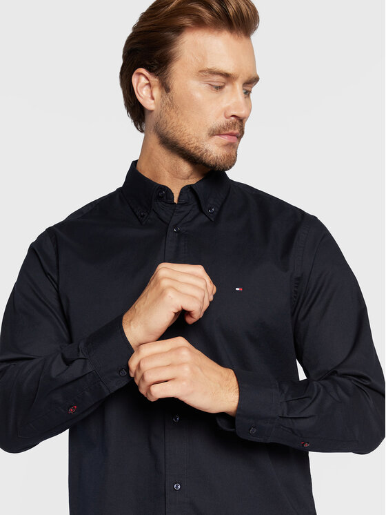 Tommy Hilfiger Tommy Hilfiger Πουκάμισο Core Flex Poplin MW0MW25035 Σκούρο μπλε Regular Fit