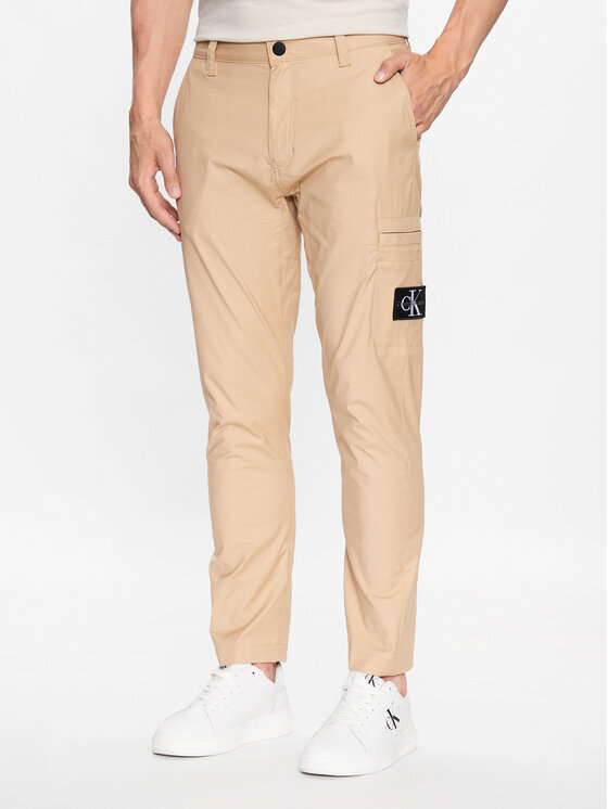 Calvin Klein Jeans Pantaloni din material J30J323508 Bej Regular Fit
