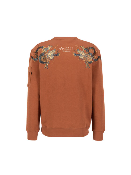 Alpha Industries Alpha Industries Bluza Dragon Embroidery Sweatshirt Brązowy Regular Fit