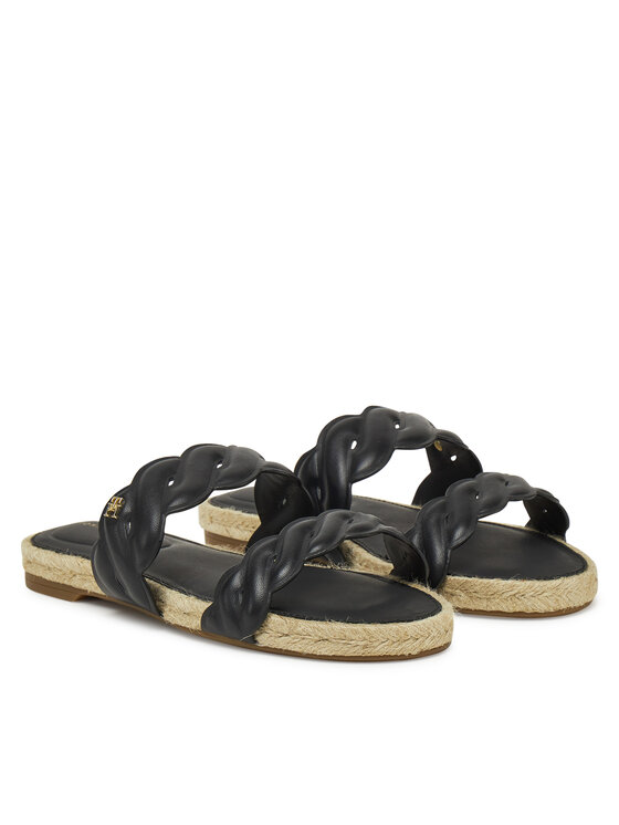 Tommy Hilfiger Tommy Hilfiger Espadrile Leather Rope Espadrille Mule FW0FW08503 Negru