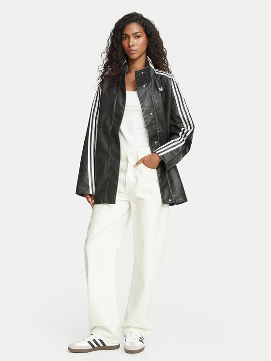 adidas adidas Demisezoninė striukė Adilenium Season 6 Pleather LH1945 Juoda Regular Fit