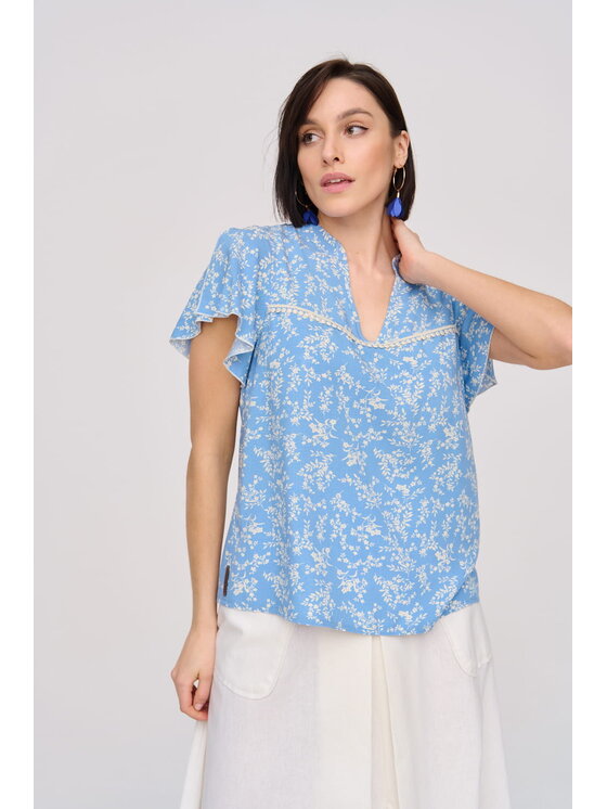 blue shadow blue shadow Bluzka 38 Niebieski Standard Fit