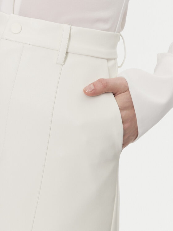 Bardot Bardot Pantaloni din imitație de piele 58936PB1 Alb Regular Fit