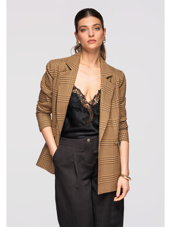 Ombre Ombre Marynarka OW-BLZB-0112 Bordowy Regular Fit