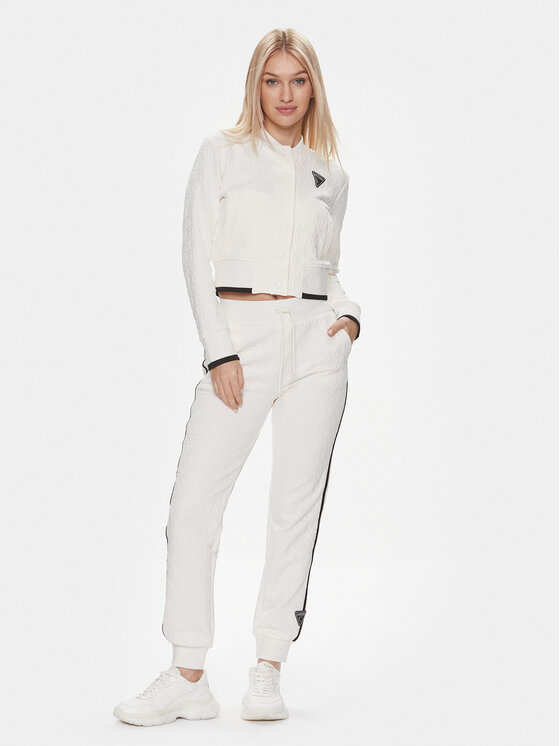 Guess Guess Bluza Cheri Baseball V4RQ07 KBSL0 Biały Regular Fit