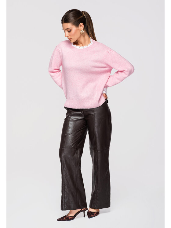 Ombre Ombre Sweter OW-SWSW-0105 Różowy Regular Fit