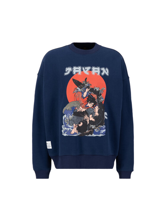 Alpha Industries Alpha Industries Bluza Japan Warrior Sweatshirt Granatowy Relaxed Fit