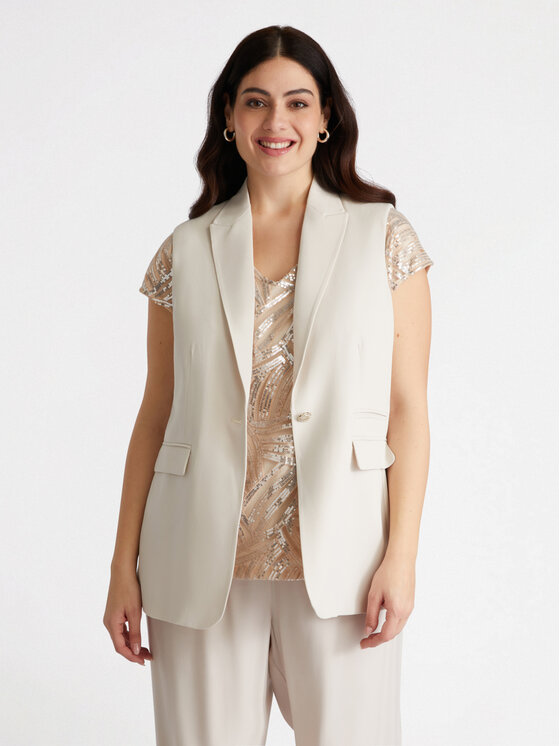 Fiorella Rubino Fiorella Rubino Giacca di transizione L031T000046N002 Crema Regular Fit