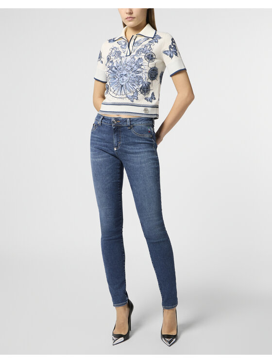 PHILIPP PLEIN PHILIPP PLEIN Jegginsy 29815 Niebieski