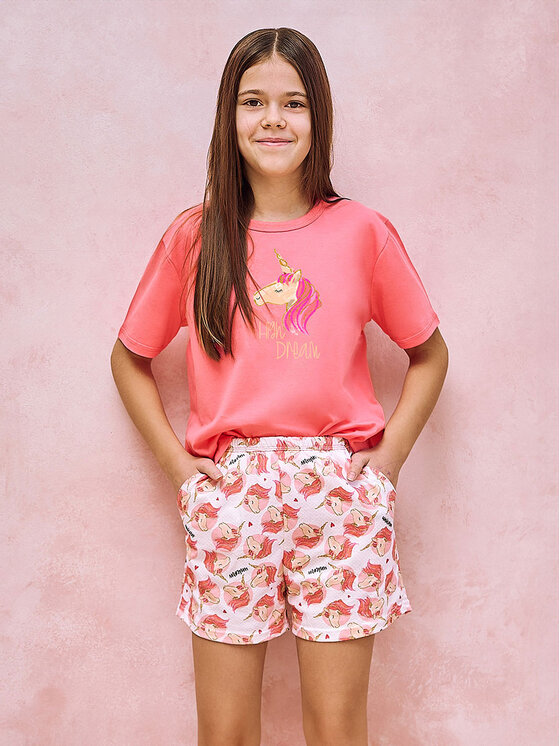 Taro Taro Piżama TA3145-01 Koralowy Basic Fit